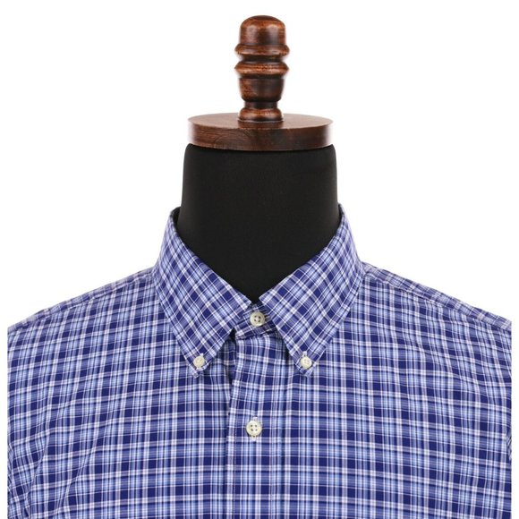 Ralph Lauren Long Sleeve Button Down Shirt  Men's 2XL-T Big & Tall Blue Plaid - Picture 3 of 6